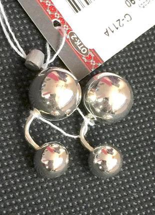 Нові срібні сережки кульки срібло 925 проби