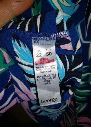 Блуза з відкритими плечима у тропічний принт 22/56-58 розміру george8 фото