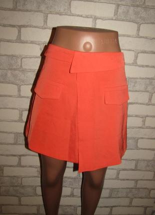 Модная оранжевая юбочка м-381 фото