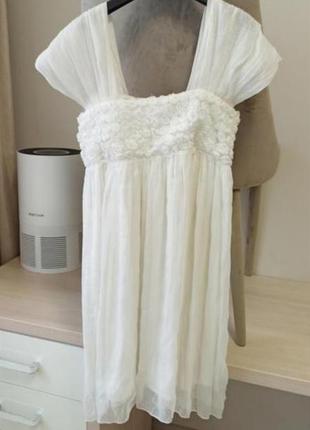 Платье белое платье ночнушка сукэнка сарафан платье лето