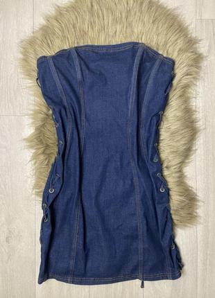 Джинсове плаття зі шнурівкою (50 рр)3 фото