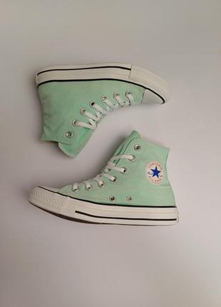 Converse 36, салатовые высокие кеды3 фото