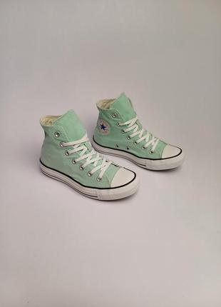 Converse 36, салатовые высокие кеды1 фото