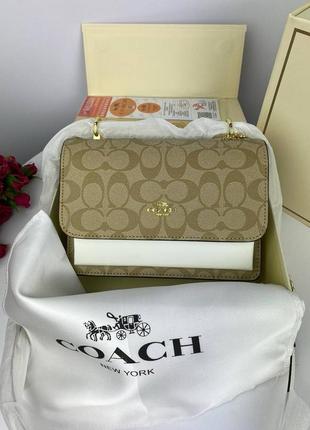 Coach mini beige | бредова сумочка | міні сумочка7 фото