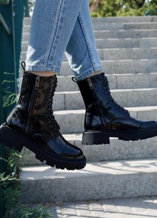 Женские ботинки balenciaga tractor boots panther leather7 фото