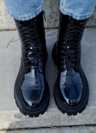 Женские ботинки balenciaga tractor boots panther leather10 фото