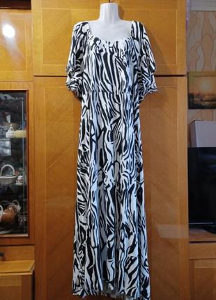 Новое вискозное длинное платье с открытыми плечами р. 54-56 от yours3 фото