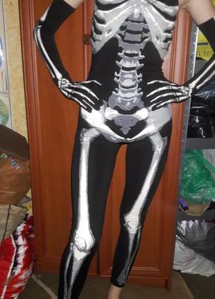 Шикарний комбінезон на хелловін карнавал скелет s3 фото