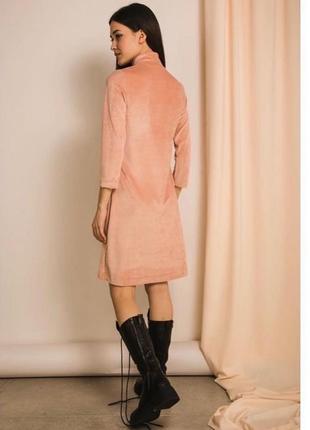 Новое велюровое платье персиковое мини xs-s arjen6 фото