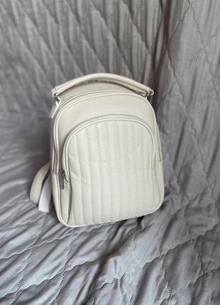 Стильний, якісний світлий рюкзак жіночий2 фото