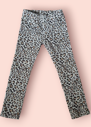 Вельветовые джинсы в леопардовый принт
