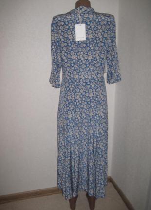 Вискозное платье jigsaw р-р10 цветочный принт.5 фото