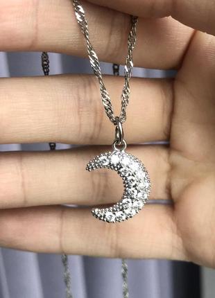 Цепочка, кулон, подвеска, луна, месяц