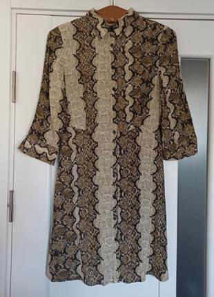 Плаття з зміїним принтом, легка сукня mango4 фото