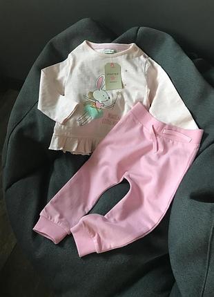 Комплект штанці штаны реглан кофточка 12мес