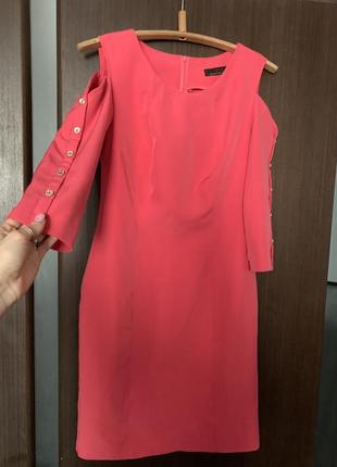 Мини платье обжигающее  розовое коралловые xs-s размер2 фото