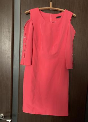 Мини платье обжигающее  розовое коралловые xs-s размер8 фото