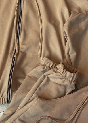 Спортивний костюм штани кофта з глубоким капюшоном джогери оверсайз на манжеті8 фото