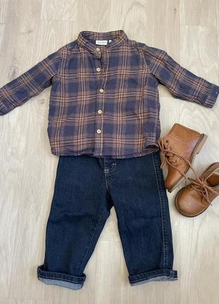 Рубашка и джинсы для мальчика 6-12 месяцев 749 фото