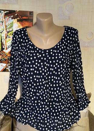 Блуза в горох. вискоза