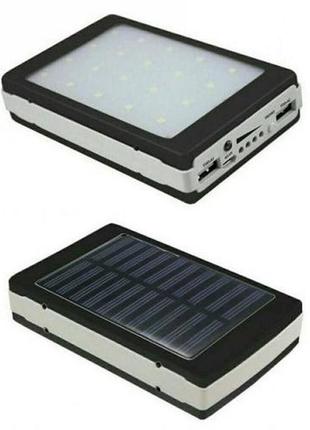 Power bank metal led solar 20000 mah| сонячна панель + ліхтар