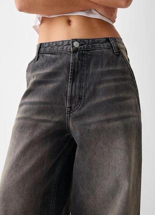 Стильные широкие вареные скейтерские джинсы бершка bershka5 фото