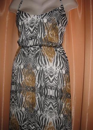 Легкий шифоновый сарафан длинное платье скошенное удобное на резинке 16uk большой размер 2хл8 фото