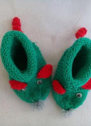 Мишки: пінетки (шкарпетки) для малюка (ручна в'язка)7 фото