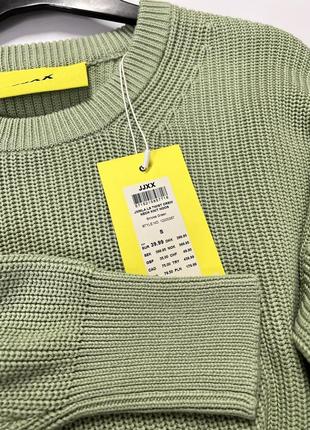 Натуральный весенний мятный котоновый светер оверсайз 100% хлопок jjxx6 фото