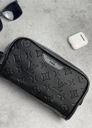 Клатч louis vuitton чорний шкіряний