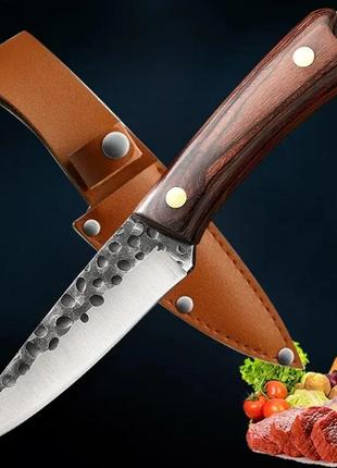 Нож кухонный с чехлом. прочная кованая нержавеющая сталь 5cr15mov.3 фото