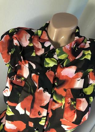 Блуза блузка рубашка цветочный принт3 фото