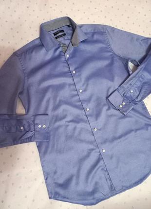 Шикарная рубашка мужская сорочка чоловіча классика класична блакитна1 фото