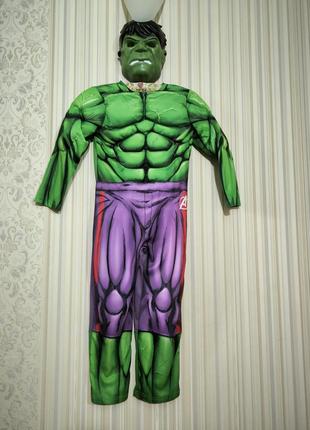 Карнавальный костюм халк зеленый монстр Герасты марвел маска