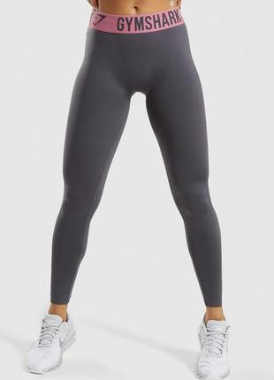 Леггінси gymshark fit leggings charcoal/dusky pink1 фото