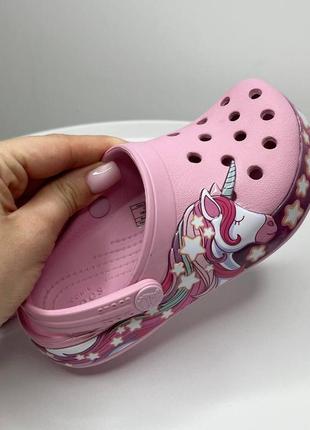 Кроксы единорожки розовые crocs fun lab детские unicorn единорог оригинал5 фото