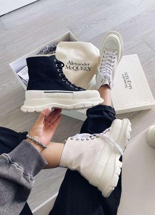 Кеди alexander mcqueen tread slick black white 🆕 купити накладений платіж2 фото