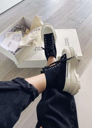 Кеды alexander mcqueen tread slick black white  🆕 купить наложенный платёж1 фото