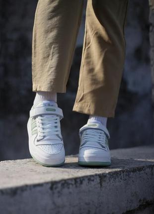 Жіночі кросівки адідас білі adidas forum 84 low white green4 фото