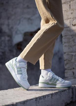 Женские кроссовки адидас белые adidas forum 84 low white green7 фото