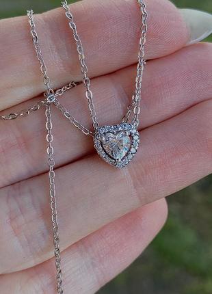 Подвеска pandora, серебряная подвеска сердце