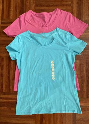 Новые две базовые эластичные футболки топа c&a l, xl ничевина