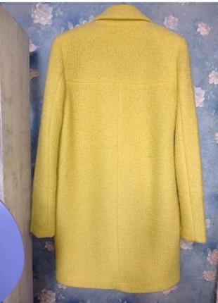 Новое пальто reserved шерстяное пальто шеость wool blend лимонное5 фото