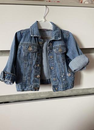Джинсовка джинсова куртка 6-9 місяців2 фото