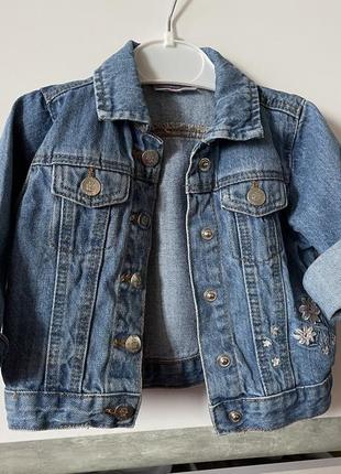 Джинсовка джинсова куртка 6-9 місяців3 фото