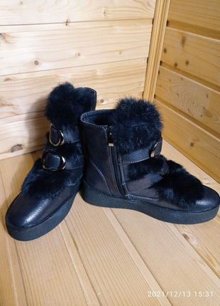 Зимові жіночі черевики бронз5 фото