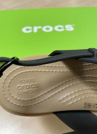 Крокс сандалі жіночі тулум чорні crocs tulum strappy black / mushroom3 фото