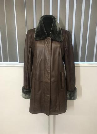 Шкіряна куртка із з‘ємним хутром від ashwood luxury p. 101 фото