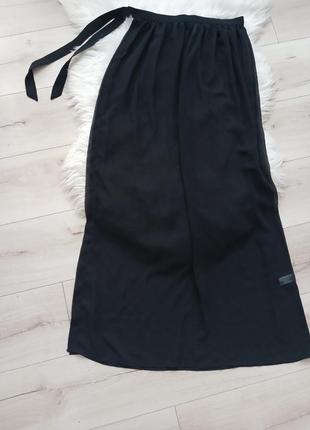 Черная прозрачная юбка-фартук asos на завязках2 фото