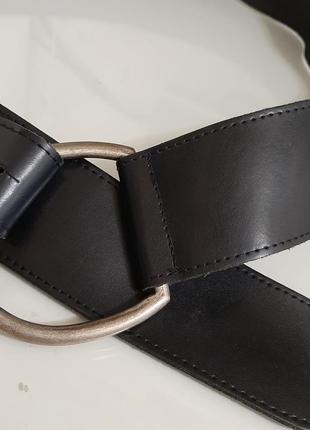 Итальянский кожаный широкий (6 см) женский черный ремень, пояс4 фото
